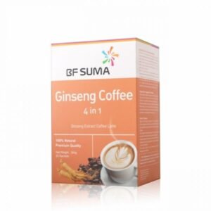 A box of BF Suma 4in1 Gingseng Coffee Latte, 100% Natural Premium Quality containing 20 sachets