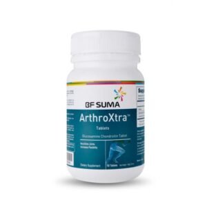 A white bottle of bf suma arthroxtra 60 tablets, a dietary supplement for joint health