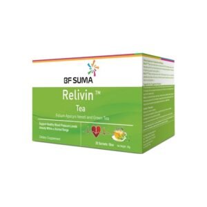 A x60 sachets box of bf suma relivin tea, a dietary supplement with folium apocyni veneti and green tea, intended to support healthy blood pressure levels